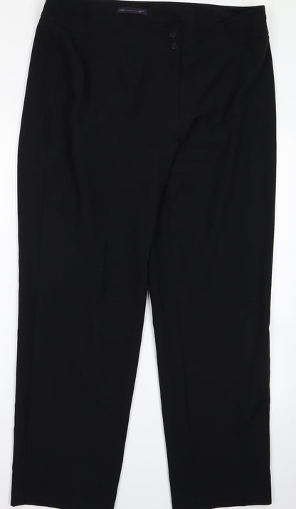 Preworn Womens Black   Trousers  Size 18 L26 in