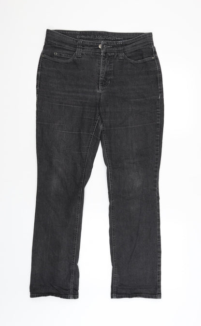 Womens UK Size 38 MAC Jeans Regular Fit Straight Black Jeans