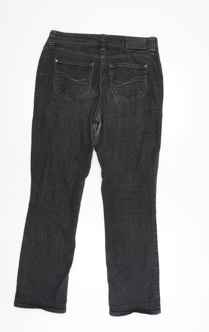 Womens UK Size 38 MAC Jeans Regular Fit Straight Black Jeans