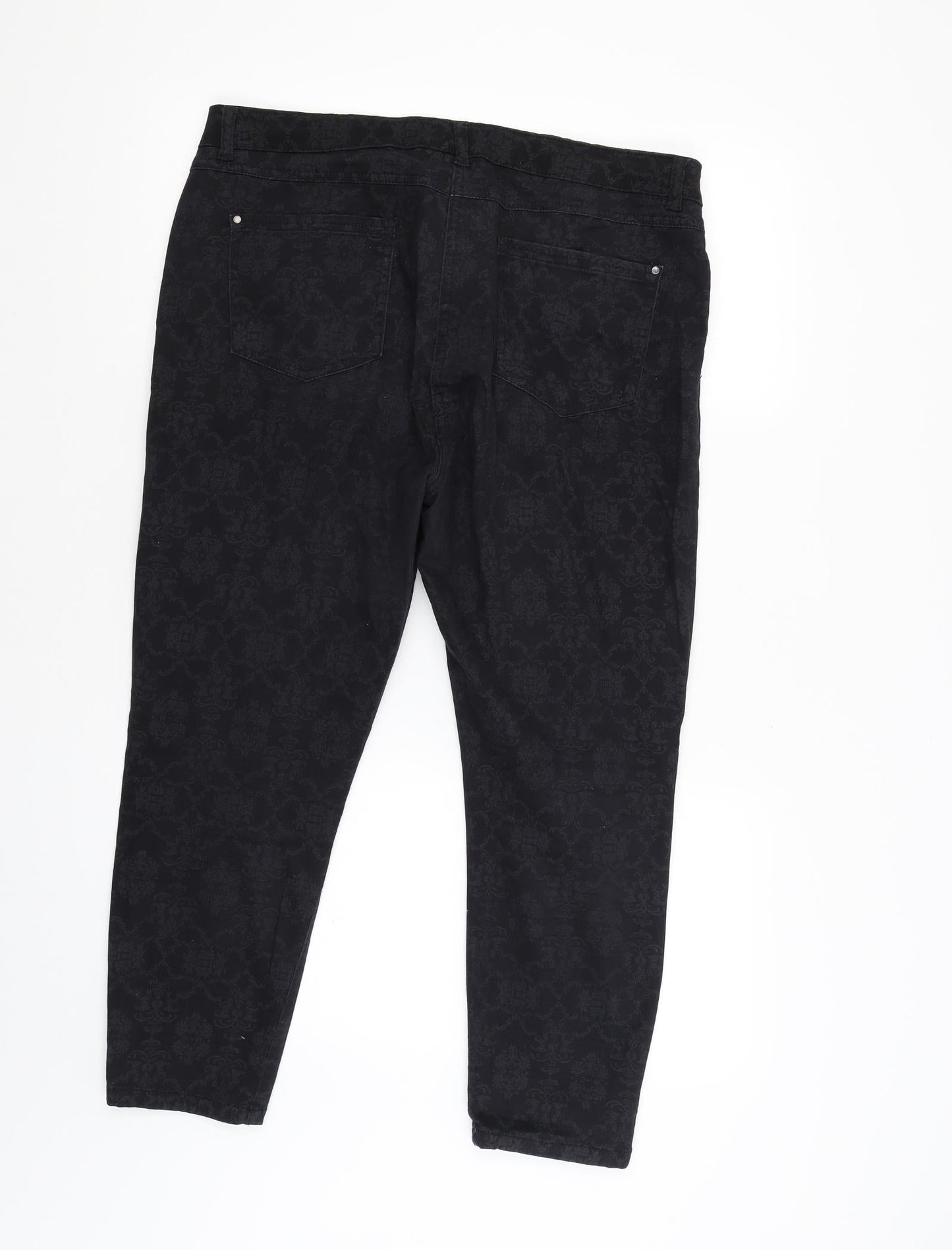 Womens UK Size 16 Preworn Regular Fit  Black Trousers