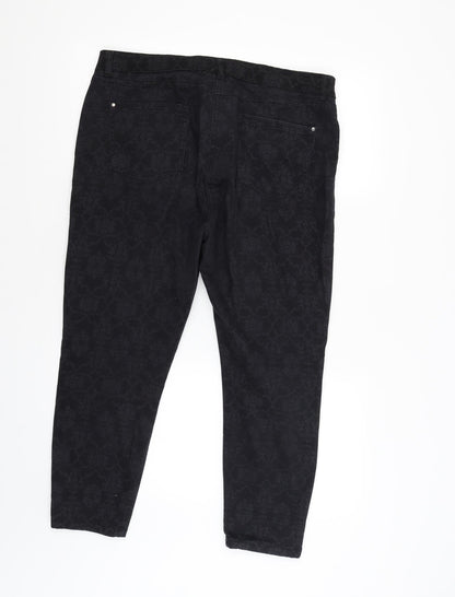 Womens UK Size 16 Preworn Regular Fit  Black Trousers