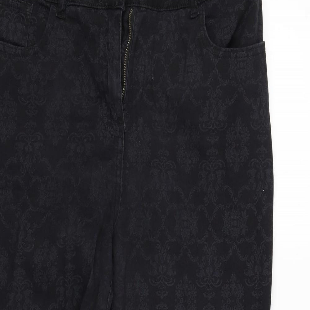 Womens UK Size 16 Preworn Regular Fit  Black Trousers
