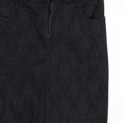 Womens UK Size 16 Preworn Regular Fit  Black Trousers