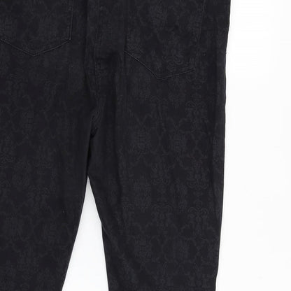 Womens UK Size 16 Preworn Regular Fit  Black Trousers
