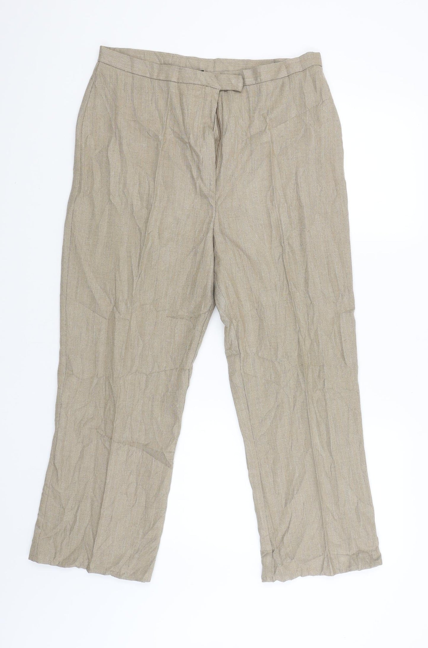 Womens UK Size 16 Ellie Louise Regular Fit Chino Beige Trousers