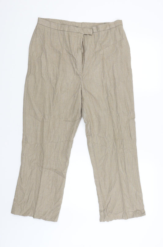 Womens UK Size 16 Ellie Louise Regular Fit Chino Beige Trousers