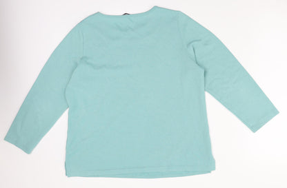Bonmarché Womens Blue Pullover Jumper Size M - lace trim on collar