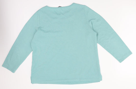BM Womens Blue   Pullover Jumper Size M  - lace trim on collar