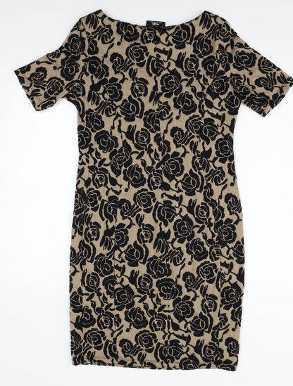 Wallis Womens Brown Floral  A-Line  Size 12