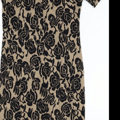 Wallis Womens Brown Floral  A-Line  Size 12