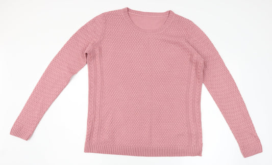 EWM Womens Pink  Knit Pullover Jumper One Size