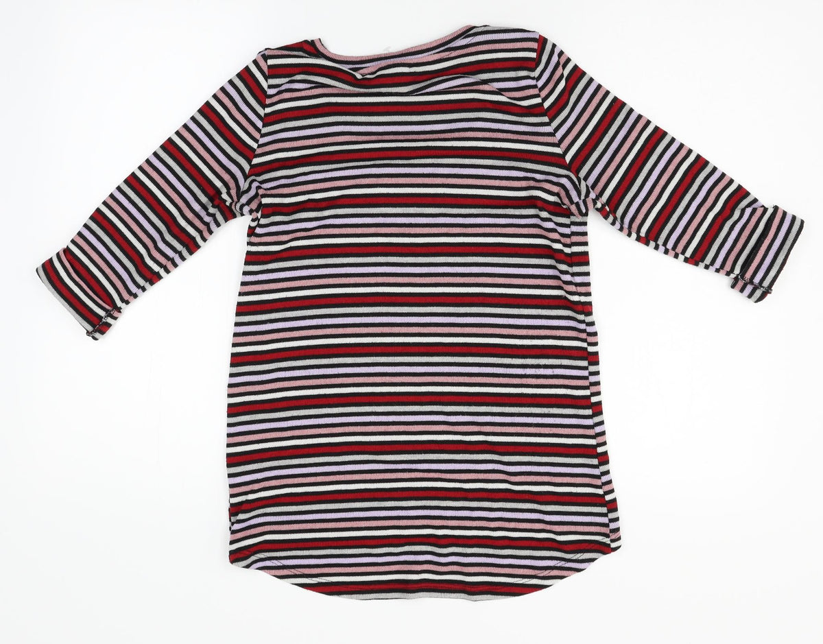 New Look Womens Red Striped  Pullover Jumper Size 8