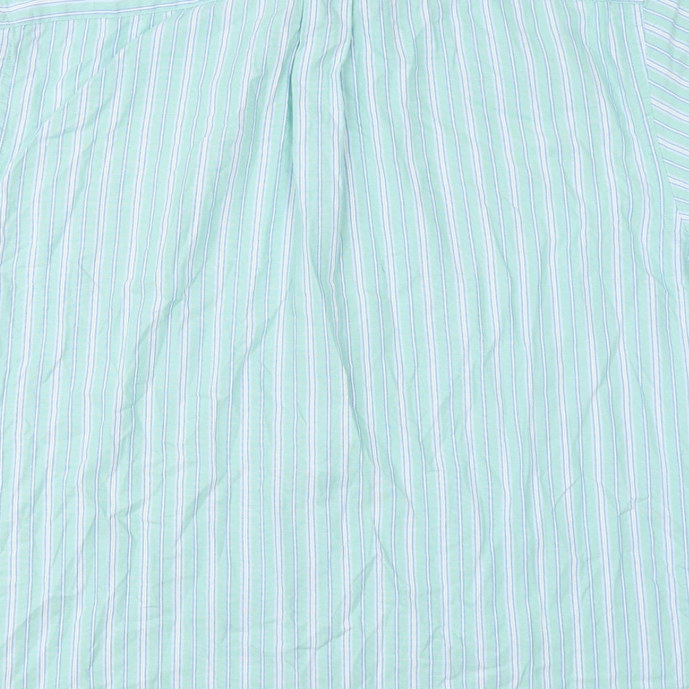 Mens UK Size L Marks & Spencer Green  Button-Up Short Sleeve Casual Shirt