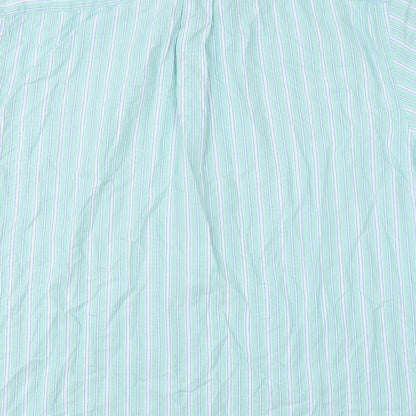 Mens UK Size L Marks & Spencer Green  Button-Up Short Sleeve Casual Shirt