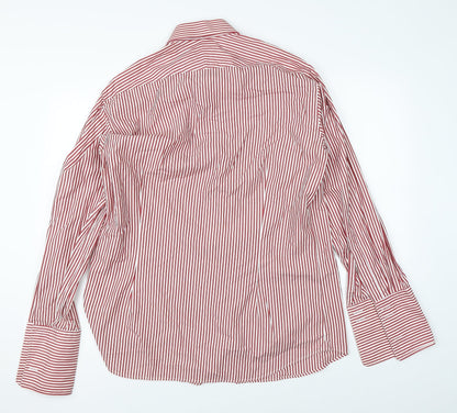 Hawes & Curtis Mens Red Striped   Button-Up Size L