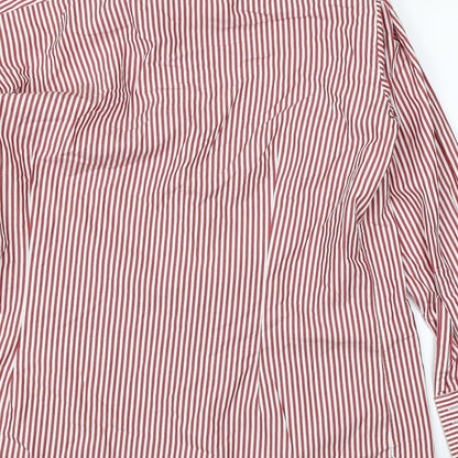 Hawes & Curtis Mens Red Striped   Button-Up Size L