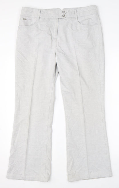 Per Una Womens Grey   Trousers  Size 14 L26 in