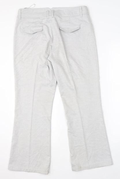 Per Una Womens Grey   Trousers  Size 14 L26 in