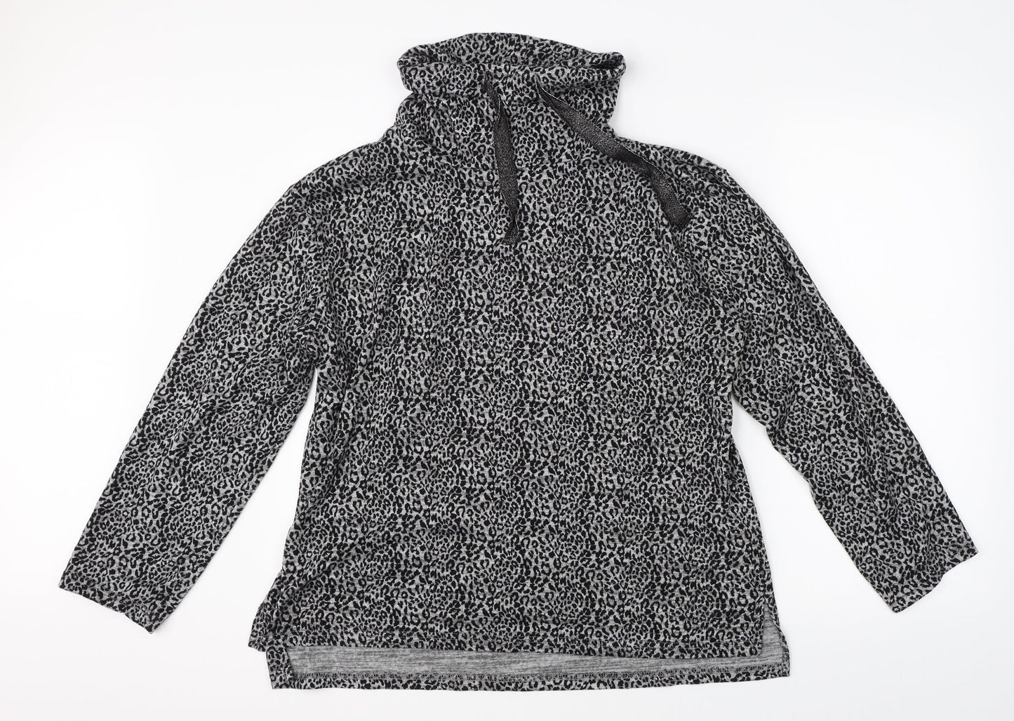 Love to Lounge Womens Black Animal Print  Pullover Jumper Size L