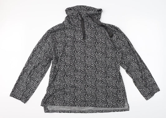 Love to Lounge Womens Black Animal Print  Pullover Jumper Size L