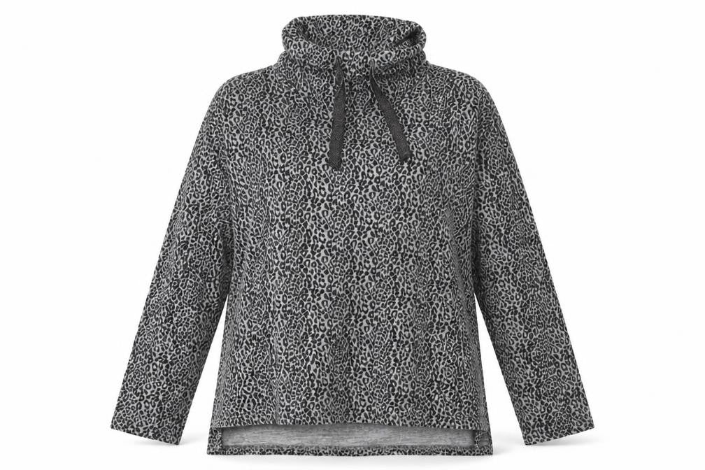 Love To Lounge Womens Black Animal Print  Pullover Jumper Size L