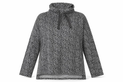 Love To Lounge Womens Black Animal Print  Pullover Jumper Size L