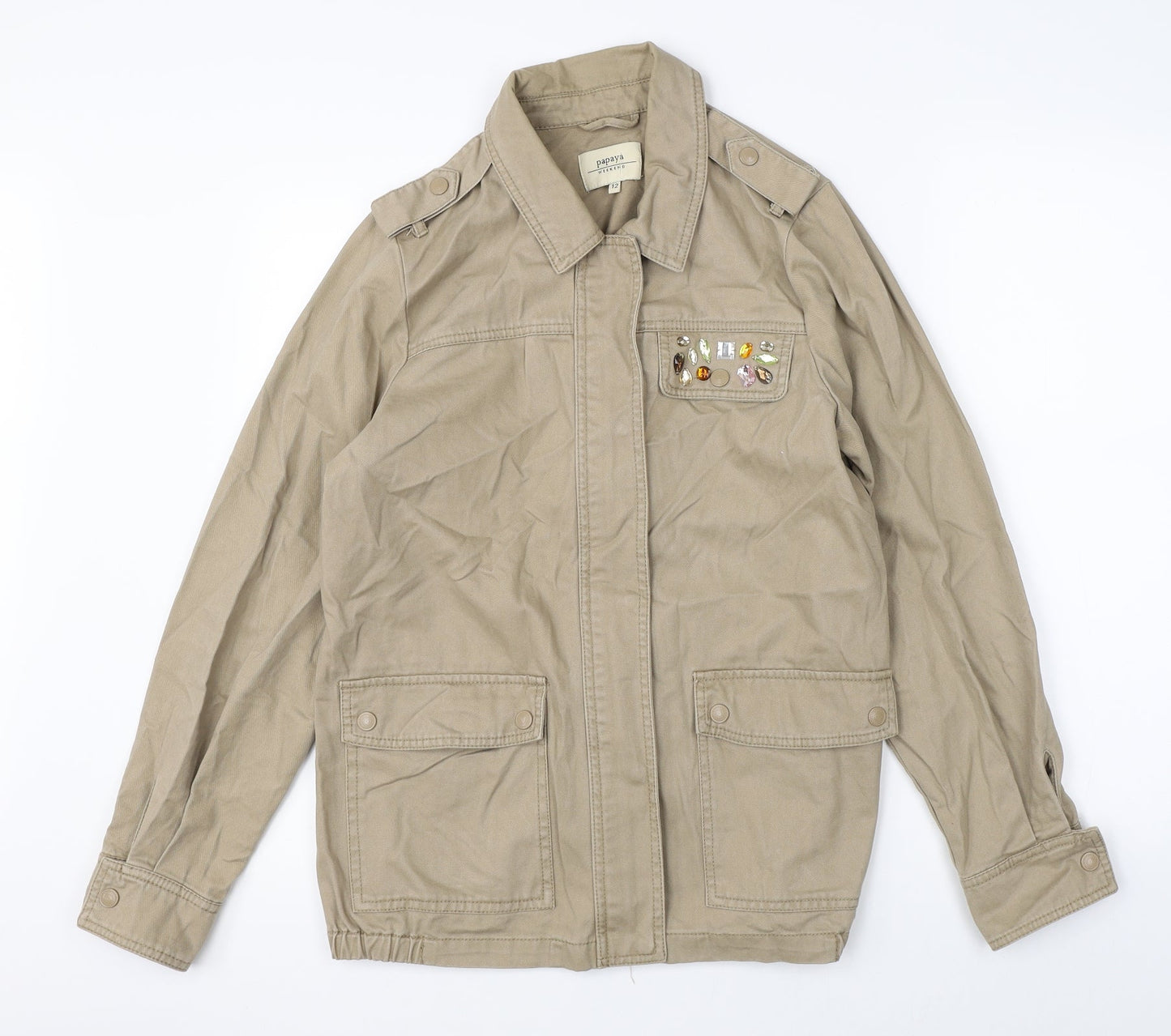 Womens UK Size 12 Papaya Beige Jacket