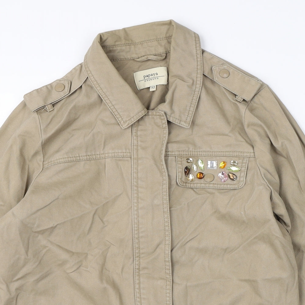 Womens UK Size 12 Papaya Beige Jacket
