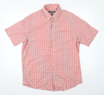 Mens UK Size M Marks & Spencer Red  Button-Up Long Sleeve Casual Shirt