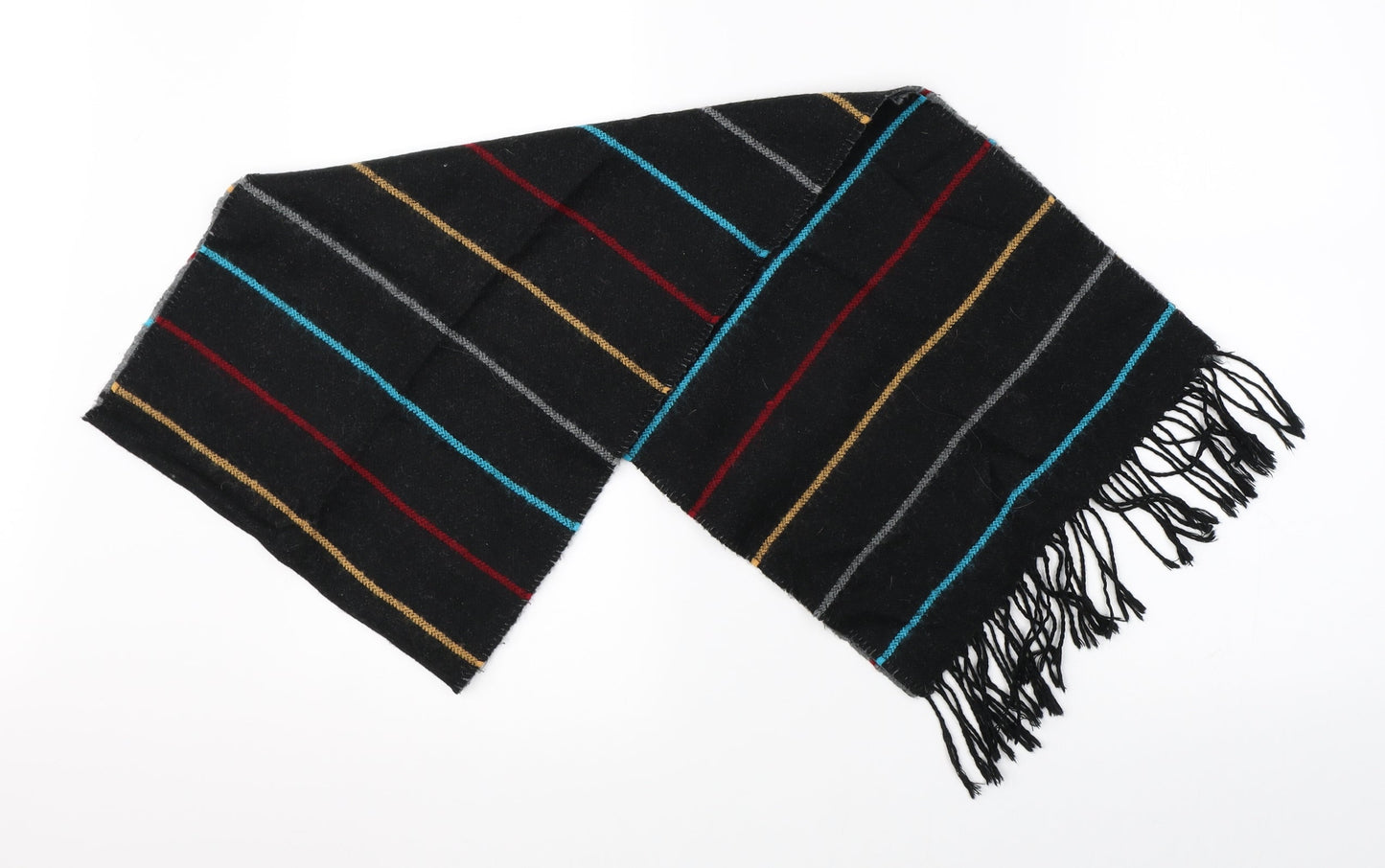 Preworn Unisex Black Striped   Scarf