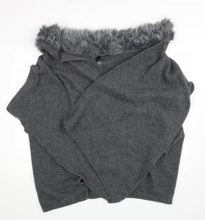 M&S Womens Grey   Wrap Jumper One Size