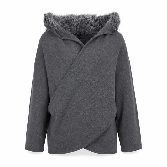 M&S Womens Grey   Wrap Jumper One Size