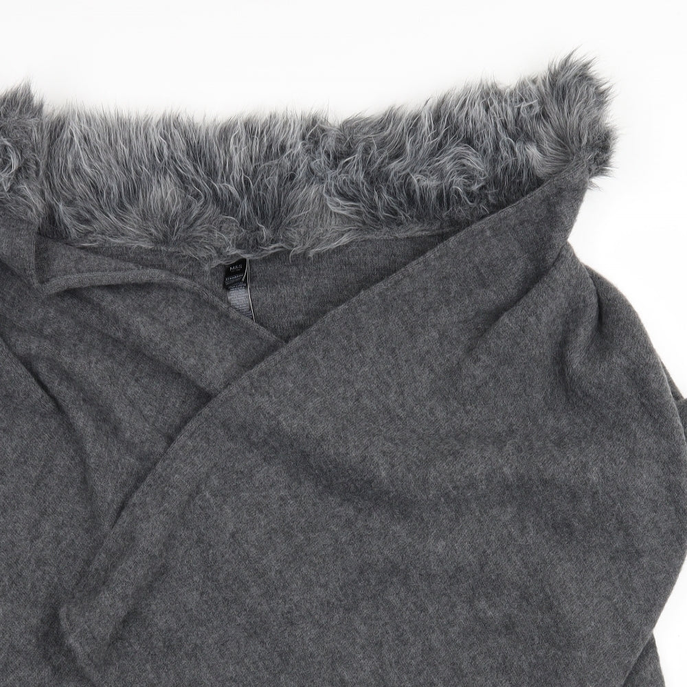 M&S Womens Grey   Wrap Jumper One Size