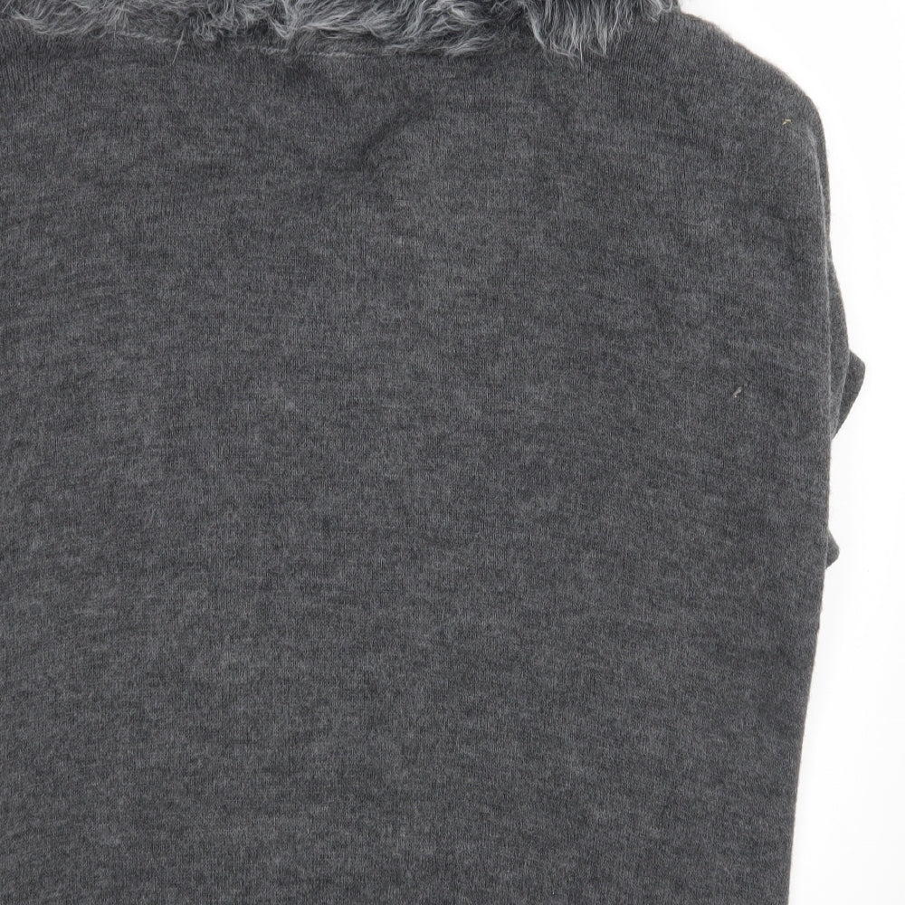 M&S Womens Grey   Wrap Jumper One Size