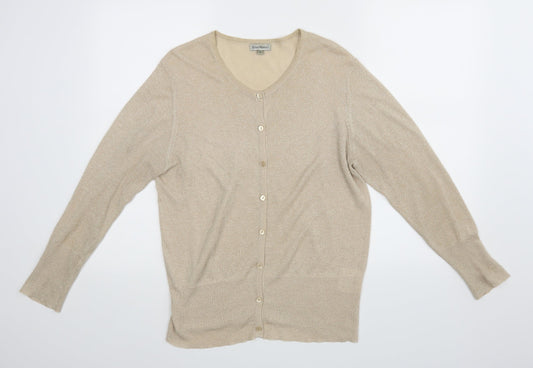 Nina Murati Womens Beige   Cardigan Jumper Size L