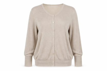 Nina Murati Womens Beige   Cardigan Jumper Size L