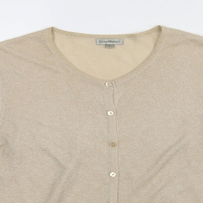 Nina Murati Womens Beige   Cardigan Jumper Size L