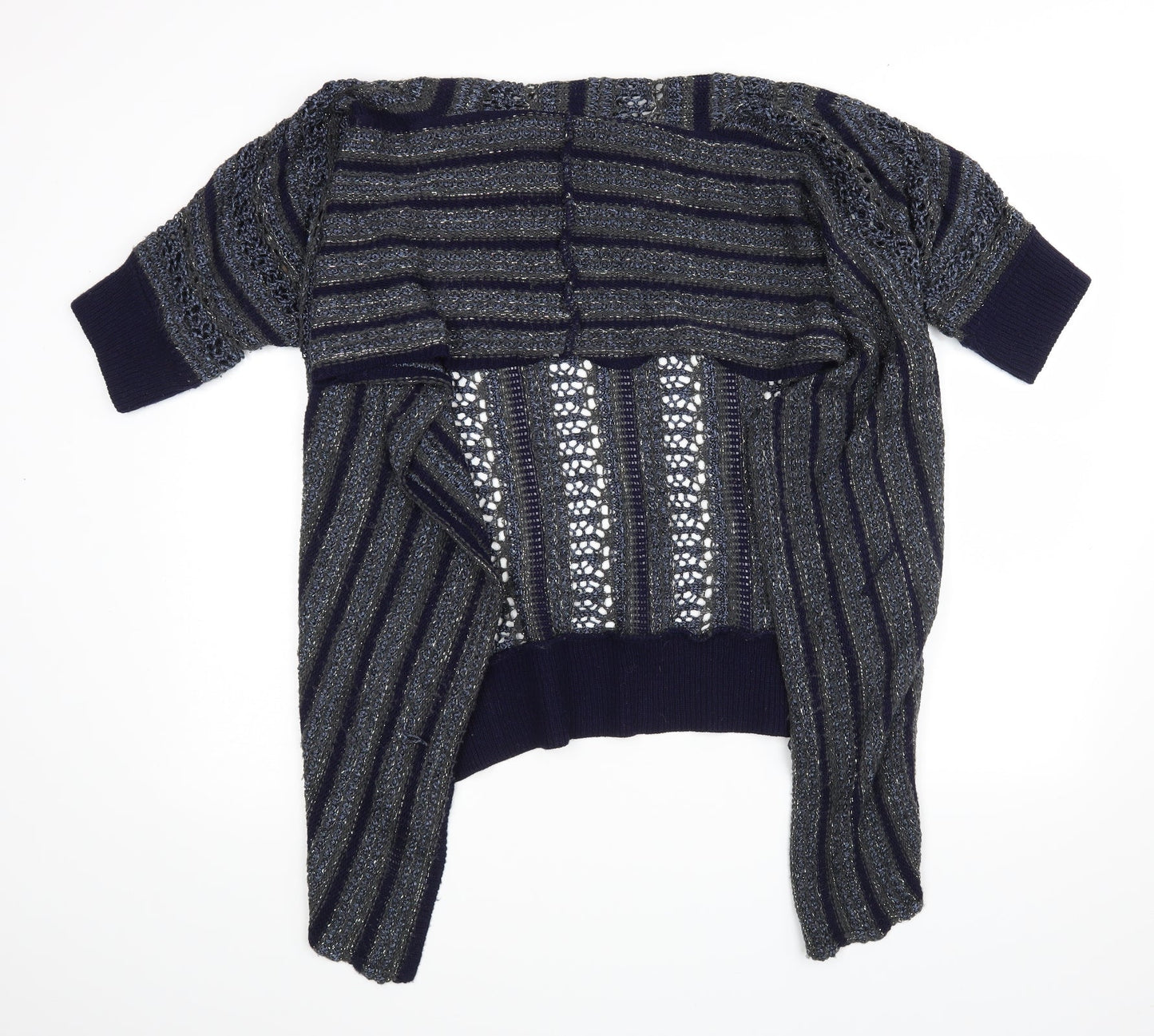 Miss Selfridge Womens Blue Striped  Wrap Jumper Size 8