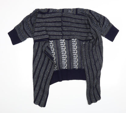 Miss Selfridge Womens Blue Striped  Wrap Jumper Size 8