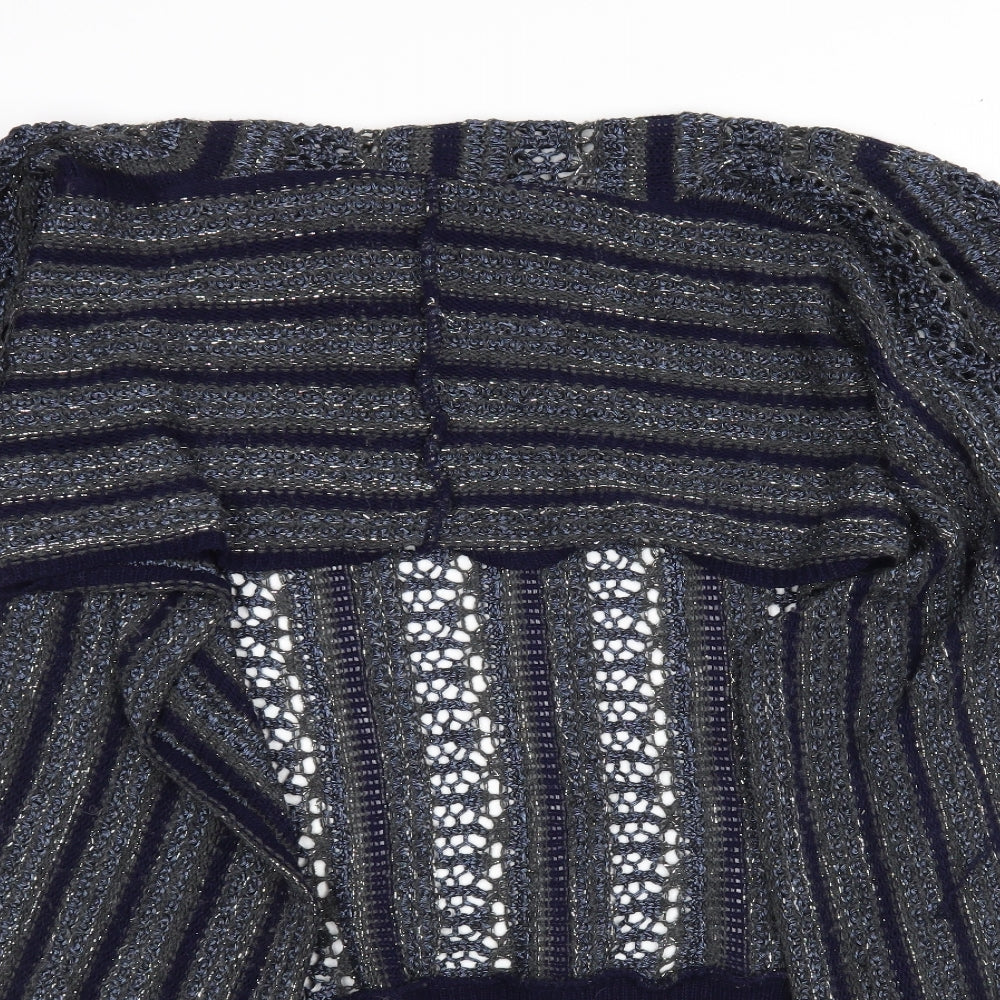 Miss Selfridge Womens Blue Striped  Wrap Jumper Size 8