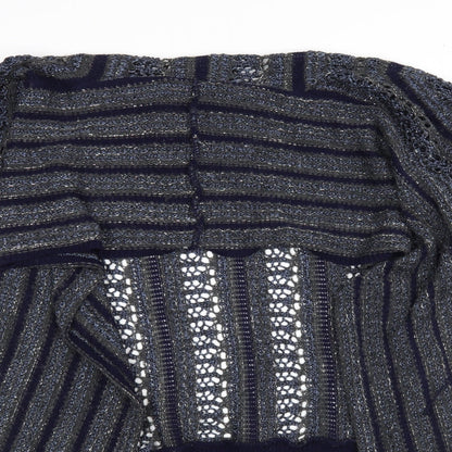 Miss Selfridge Womens Blue Striped  Wrap Jumper Size 8