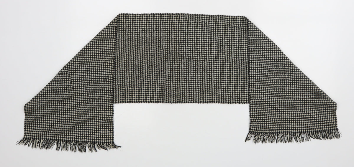 Front view of Preworn unisex black geometric scarf