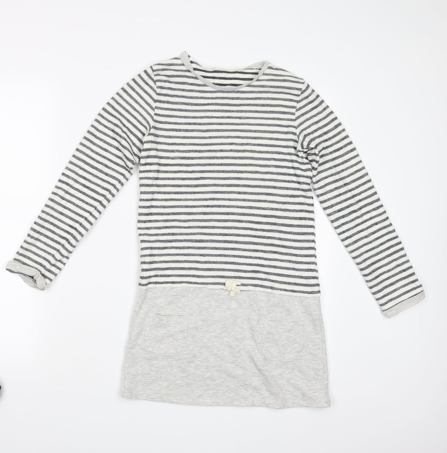 George Girls White Striped  Pullover Jumper Size 10-11 Years  - Long