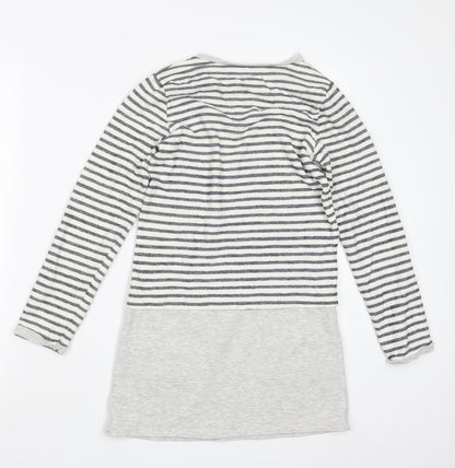 George Girls White Striped  Pullover Jumper Size 10-11 Years  - Long