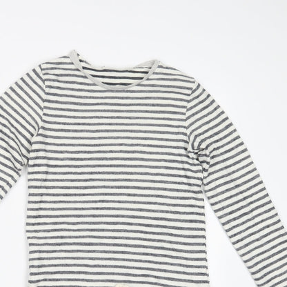 George Girls White Striped  Pullover Jumper Size 10-11 Years  - Long