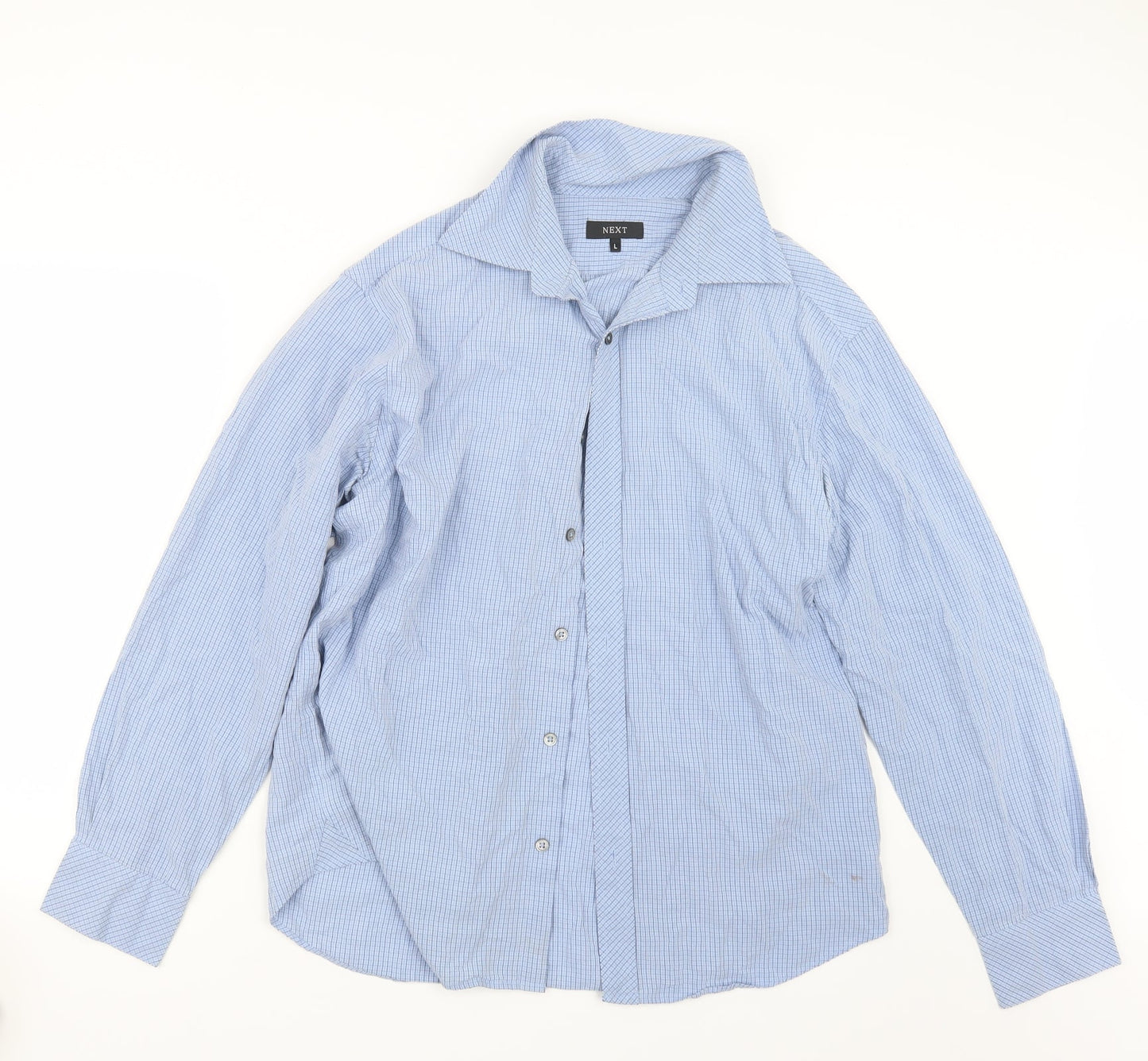 Mens UK Size L NEXT Blue  Button-Up Long Sleeve Casual Shirt