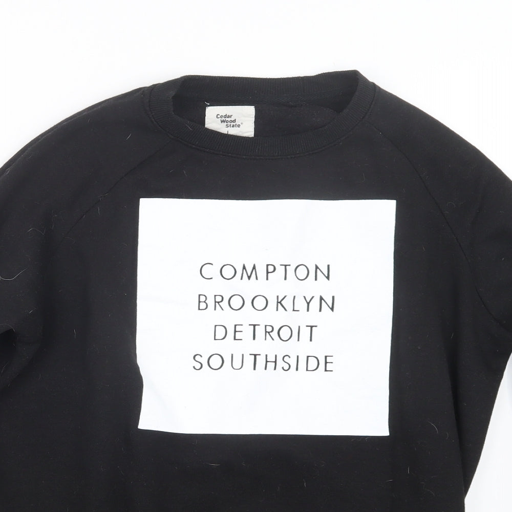 Cedar Wood State Mens Black   Pullover Jumper Size L