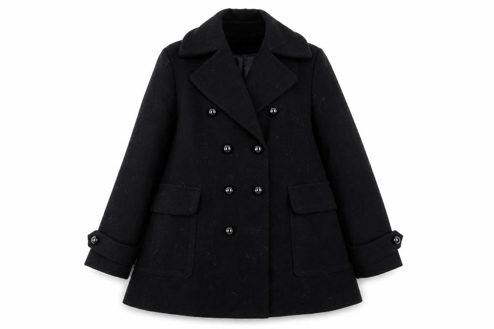 Womens UK Size 14 Papaya Black Overcoat