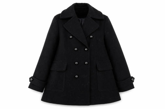 Womens UK Size 14 Papaya Black Overcoat