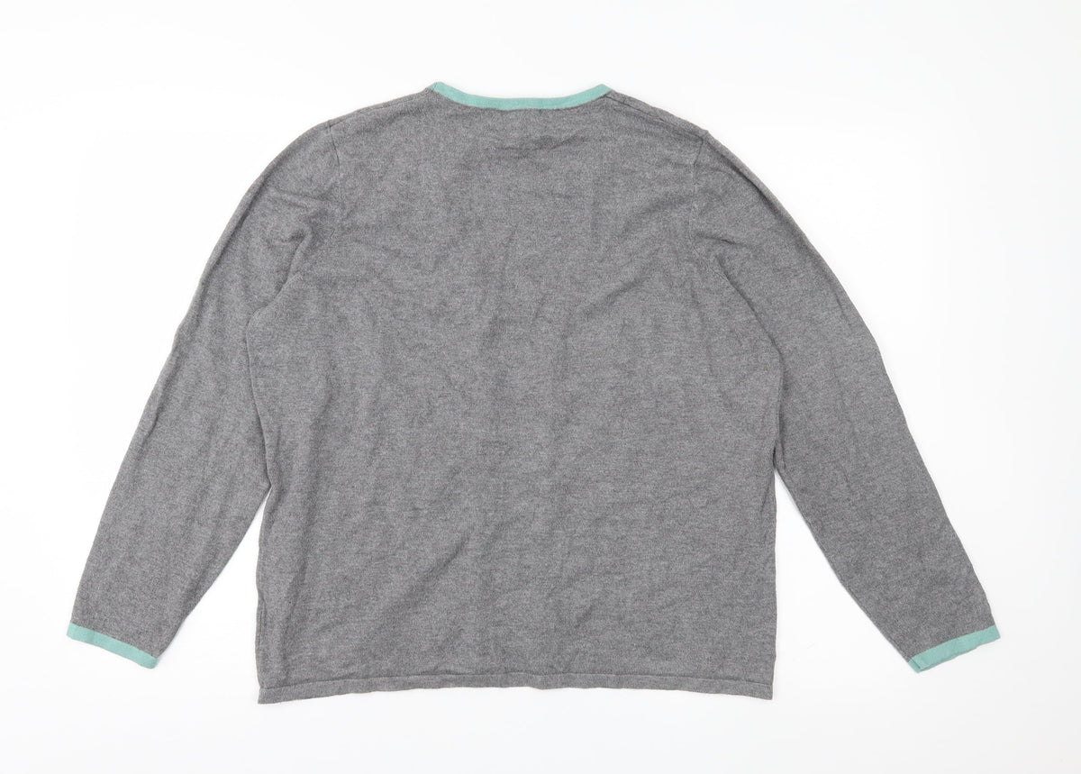 Bonmarché Womens Grey Striped Knit Pullover Jumper Size 16